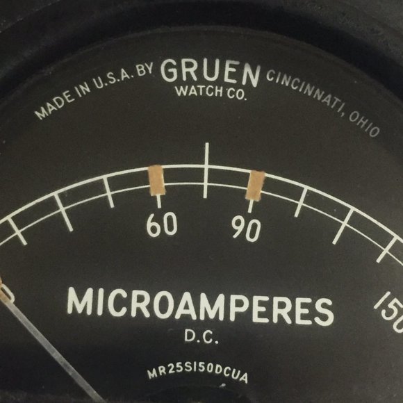 VTG 40s NOS WW2 Microamp DC Gauge GRUEN WATCH USN - Picture 4 of 6
